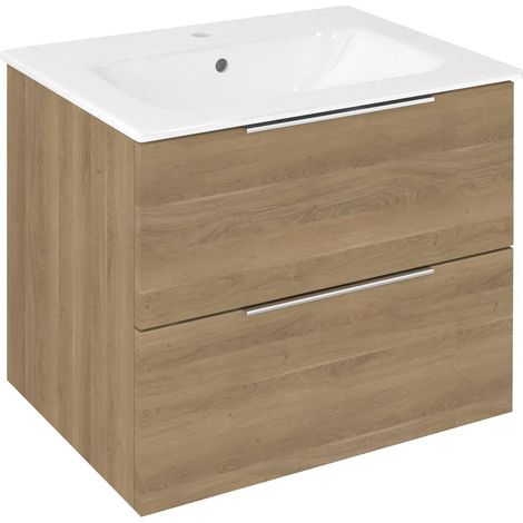 Meuble sous-vasque CHERRY 59,2x52x46cm, cale en chêne