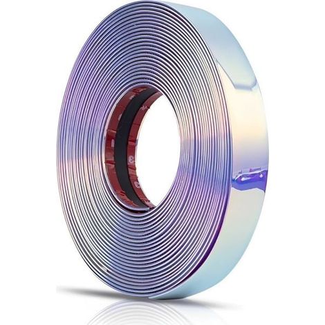 Baguette chrome adhésive - 1 rouleau, 15mm x 5m - Décorative chromée pour carrosserie fenêtre rétroviseur - Accessoire Aucunely (1/4)
