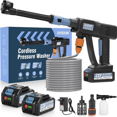 Cordless Pressure Washer with 2 x 4000 mAh Batteries, Portable Pressure Washer with Tap Connection, 6-in-1 for Car, Garden, Patio, Home (1/5)