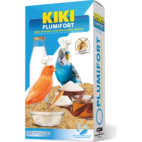 Kiki Plumifort - Pasta de Muda y Cría Blanca Sin Colorantes para Pajaros