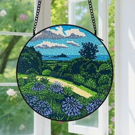 15cm Suspension en vitrail, attrape-soleil artistique pour intérieur, décoration maison minimaliste, cadeau Fête des Mères, Anniversaire pour femme, homme, maman, grand-mère (1/5)