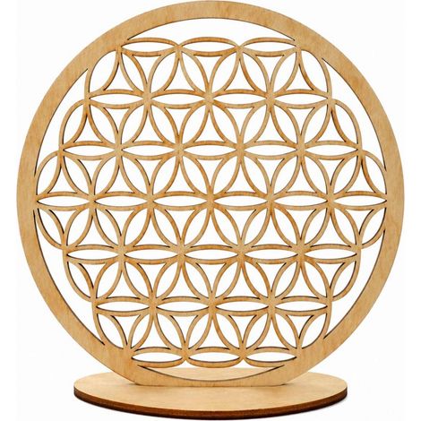 Fleur de Vie en bois à poser avec socle (1/2)