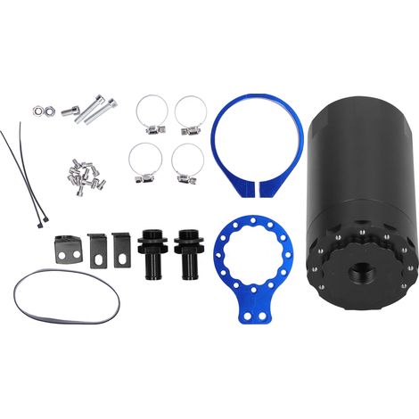 Séparateur d'huile universel RS-OCC020 pour voiture, réservoir de collecte bleu avec support de montage, kit complet, compatible moteur, filtre à brouillard d'huile, accessoire auto. (1/5)