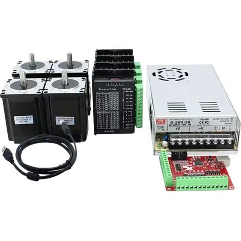 Motore passo-passo NEMA 23, controllo ad alta precisione, alte prestazioni, confezione da 4 57HS82 2,2 Nm, driver TB6600 (1/2)