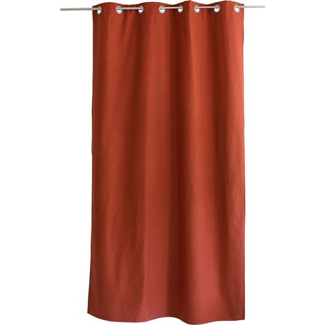 Rideau thermique FJORD 140 x 240 cm – Toile polyester – Doublure polaire noire - 140x240cm - Terre cuite (1/4)