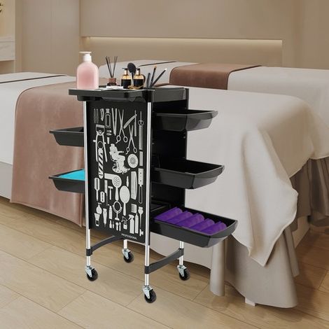 Salon Barber Hairdressing Trolley Hair Colouring Spa Cart Rolling Storage Drawer (1/5)