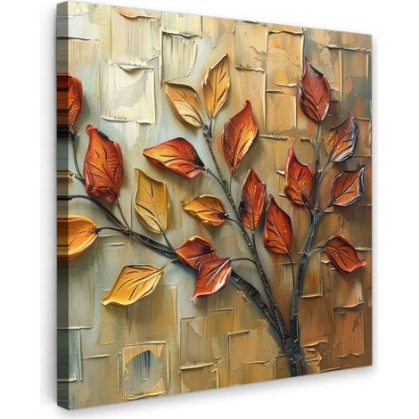 TABLEAU SUR TOILE Arbre - Abstrait - Nature - Art Tableau Chambre Adulte 90x90 cm