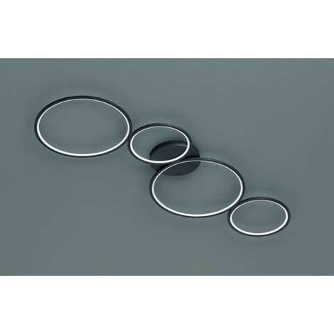 Plafoniera Rondo 4 Cerchi Led Nero L97 cm Trio Lighting (1/2)
