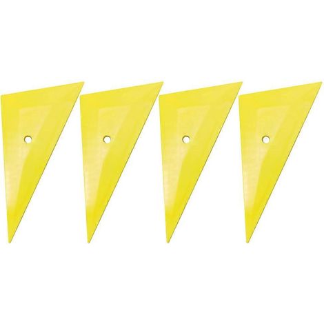Lot de 4 grattoirs rectangulaires pour film plastique de vitre de voiture, accessoires auto-13.5X8X0.5cm-Yellow (1/3)