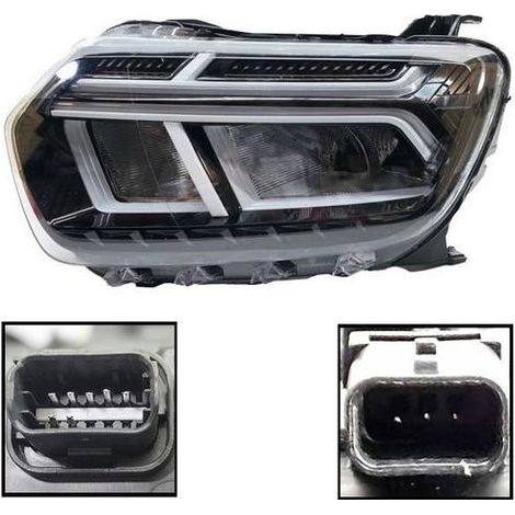 Faro izquierdo Dacia Duster 2021-2024, con motor, marco blanco 260602465R, LED (luz de cruce + posición + DRL + intermitente) (1/4)