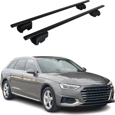 Barres de toit transversales pour audi a4 b9 break 2016 2025 fer noir