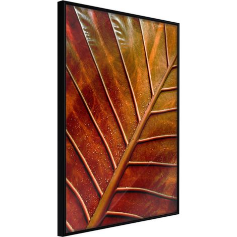 Affiche Murale Encadrée "Bronze Leaf" 21 x 30 cm Noir