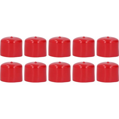 10 Capuchons de vis en PVC rouge Ø50mm - Protège-filet flexible, cache-boulon de sécurité, usage multiple (1/5)