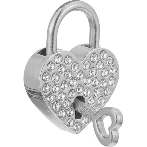 Herzförmiges Vorhängeschloss aus rostfreiem Metall, für Paare, ein dekoratives und kompaktes Geschenk. (1/5)