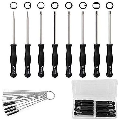 8 Pcs Tournevis de Réglage de Carburateur ToWinle Tournevis pour Carburateur Nettoyage Moteur Réparation Convient à La Plupart des Moteurs de 2 Cycles (8 pcs tournevis avec boîte&aiguille) (1/5)