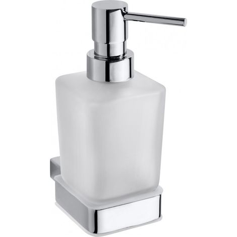 Distributeur de savon liquide en chrome et en verre VIA 6,5 x15x 12cm / 250ml (1/5)