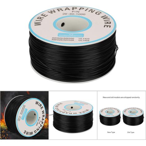 30AWG massiver Kupferdraht, schwarz ummantelt, für elektronische Verdrahtung – Durchmesser 0,25 mm (1/5)