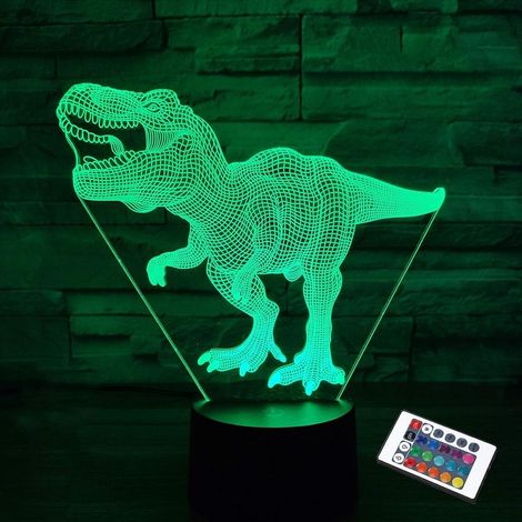 Cadeaux de dinosaure, veilleuse pour enfants dinosaure T-rex 3D veilleuse lampe de chevet avec télécommande 16 couleurs changeantes (1/5)