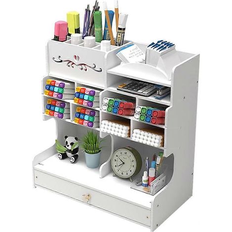 Boîte de rangement pour stylos, organiseur de bureau multifonctionnel, porte-crayons pour l'école, la maison, le bureau et les fournitures artistiques