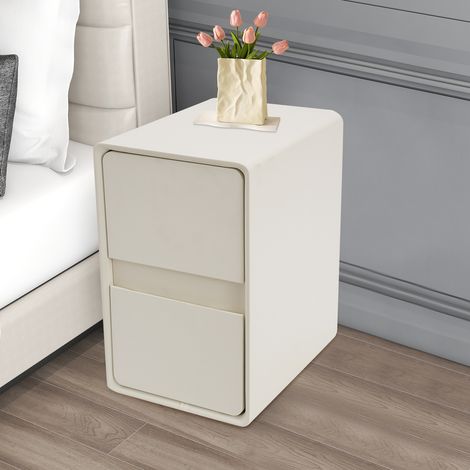 Table de chevet 40 x 30 x 48 cm en bois massif avec 2 tiroirs - Petite table de chevet étroite - Table d'appoint - Armoire de rangement pour chambre à coucher, salon (1/5)
