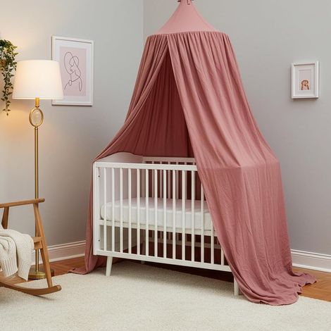 Trintion Mosquito Net Bed Canopy for Twin/Full/Queen Beds – Soft, Breathable Polyester, Blocks Glare, Skin-Friendly, Provides Effective Mosquito Protection, Easy Installation (Reddish Brown) (1/5)