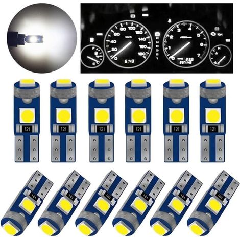 Lampadine LED T5, sostituzione 12V, compatibili con gli indicatori del cruscotto dell'auto (bianco)