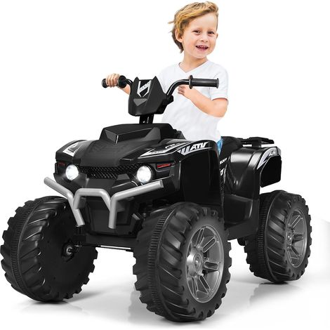 COSTWAY 12 V Quad Elettrico per Bambini, Auto Elettrica Cavalcabile con Luci LED e Musica, Velocità Fino a 5km/h, per Bambini 3-7 Anni (Nero) (1/5)