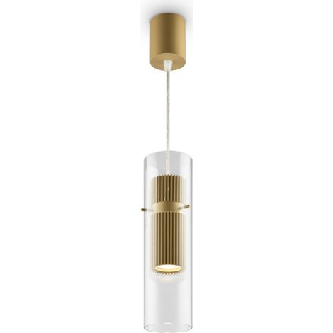 Lampadario A Sospensione Moderno Dynamics Alluminio Oro Vetro 1 Luce Gu10 50W (1/3)