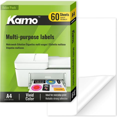 Sticker Paper - 60 Sheets, Printable Matte Adhesive Labels for Laser (1/5)