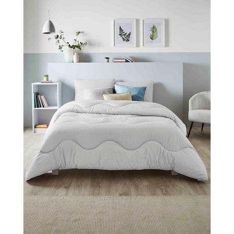 Parure de lit Double sans Housse de Couette réversible 4,5 tog Collection Lin Gris Nuage Couette Super Douce Confortable et légère Lavable en Machine hypoallergénique séchage (1/5)