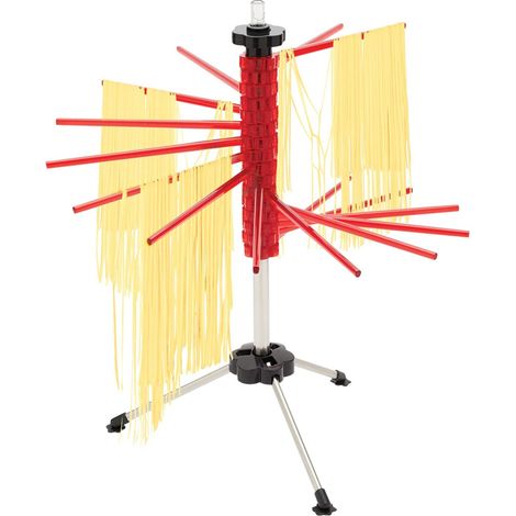 Zusammenklappbarer Nudeltrockenständer, 47,7 cm, rot, Kunststoff mit Schwenkarmen (1/5)