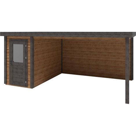Abri de jardin en bois Mira 5.56x3.09m - 17.18m2 - Ep. 28mm - Traité (1/3)