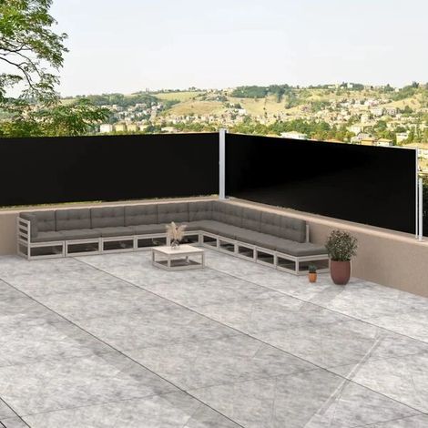 Store latéral rétractable, rouge, 100 x 1000 cm (1/4)