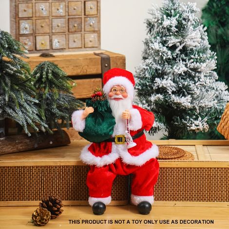1 pièce. Décoration de Noël - Figurine du Père Noël assis, scène festive pour décoration intérieure, Halloween et automne, figurine de collection (1/5)