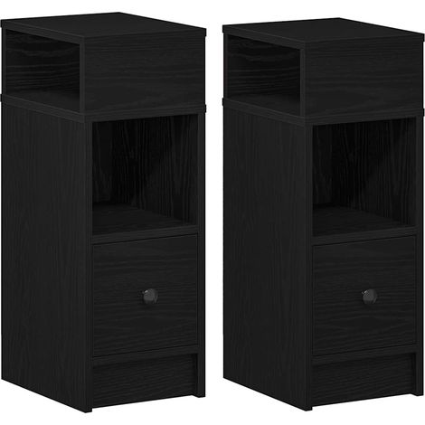 Maison Exclusive - Nachttische 2 Stk. mit Schublade Schwarz 25x31