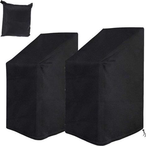 De 2 housses protection pour chaise jardin, XU, Imperméable, Résistant froid, UV, Housse tissu Oxford 210D, Empilable, KZQ - KZQ (1/4)