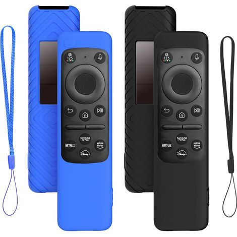 2 Housses en Silicone Antichoc pour Télécommande Samsung TM2360E/BN59-01432A/BN59-01432J - Protection Premium avec Design Accentué (Noir + Bleu Royal) Accessoires pour Télévisions Samsung Smart TV (1/5)