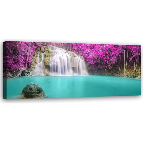 Tableau sur toile Chute d'eau nature violette 90x30 (1/5)