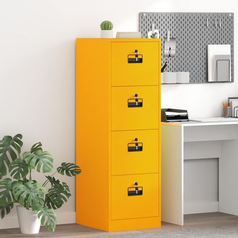 Aktenschrank mit Schubladen 2 pcs Senfgelb 44 x 50 x 139 cm
