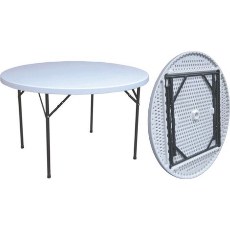 1PZ TAVOLO TONDO IN HDPE PIEGHEVOLE DIMENSIONI CM 152X74H PESO 22KG
