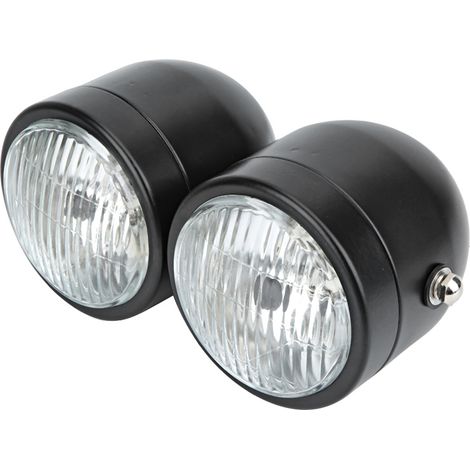 Phare double moto, pièce modification motocyclette, lampe double optique sans support (1/5)