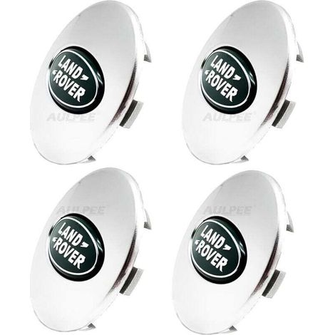 Enjoliveur de moyeu avec logo central 62 mm en ABS compatible avec les accessoires Land Rover (LR vert chromé) (1/4)