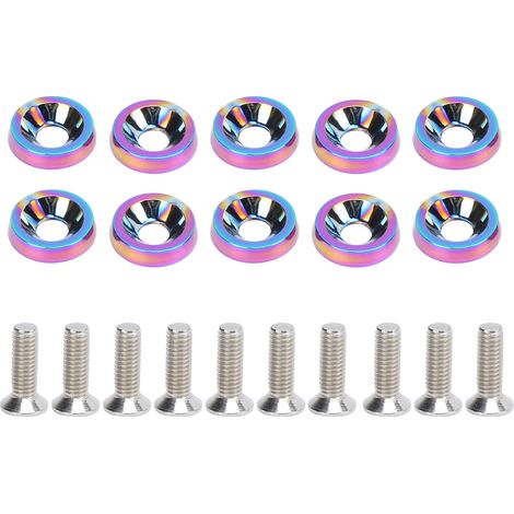 Kit de fixation coloré M6 pour décoration et modification automobile, vis rondelle moteur (1/5)