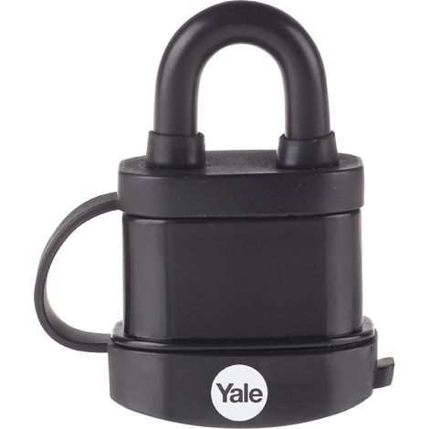 Cadenas Yale acier laminé 51 mm - Protection thermoplastique - 3 clés - Pour garage, portail