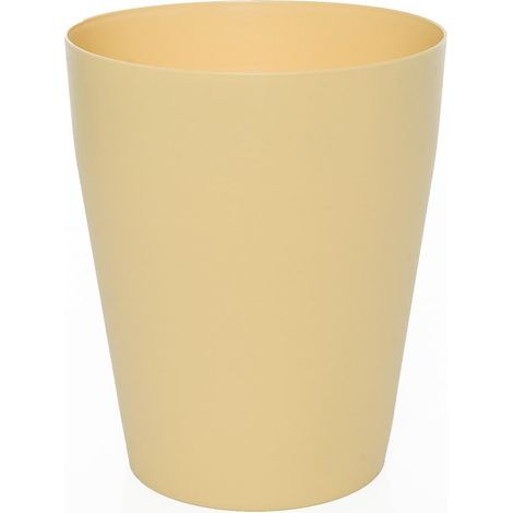 Corbeille à papier - Poubelle en plastique - Idéale pour chambre d'enfant, bureau, cuisine - Hauteur : 26,5 cm - 12 l - Jaune pastel (1/4)
