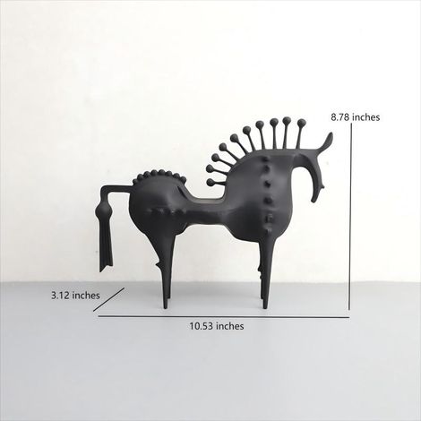 Irovami Sculpture de cheval de général en alliage de style européen, figurine en métal noir, décoration pour salon, entrée, bureau, chambre, bureau et table à manger (1/5)