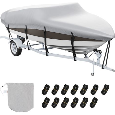 Housse de bateau Mophorn, 5180-5790 mm, remorquable, imperméable, 600D, qualité marine, PU Oxford, comprend une housse de moteur et des sangles à boucle pour bateaux à coque en V (1/5)