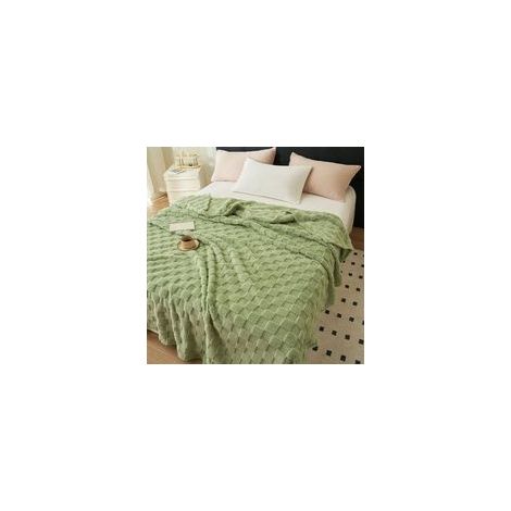 1 leichte und atmungsaktive Wärmedecke aus weichem Polyester, grün, 150 x 100 cm, für Bett, Sofa oder zum Nickerchen (1/5)