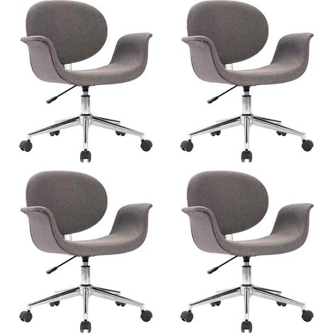Maison Exclusive - Drehbare Esszimmerstühle 4 Stk. Grau Stoff (1/5)