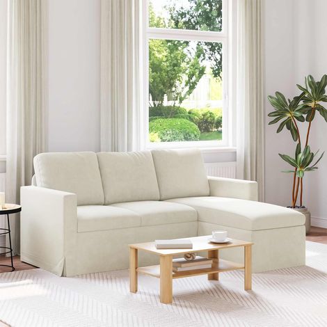 Divano Crema 178 x 134 x 80 cm Velluto vidaXL